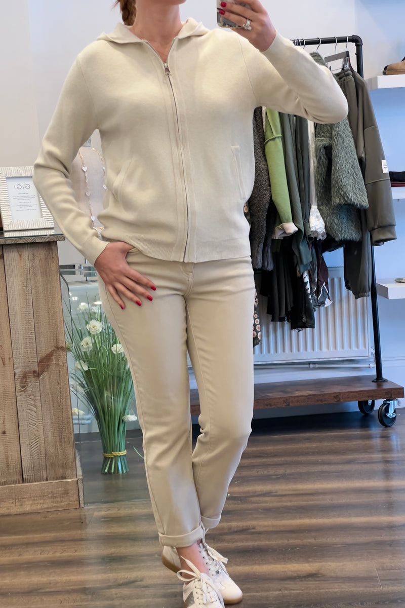 Zip-Up Knitted Hoodie