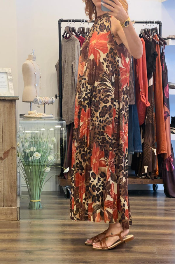 Pleated Lurex Dress