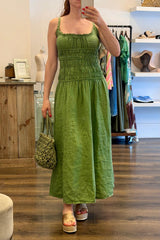 Smocked Linen Dress