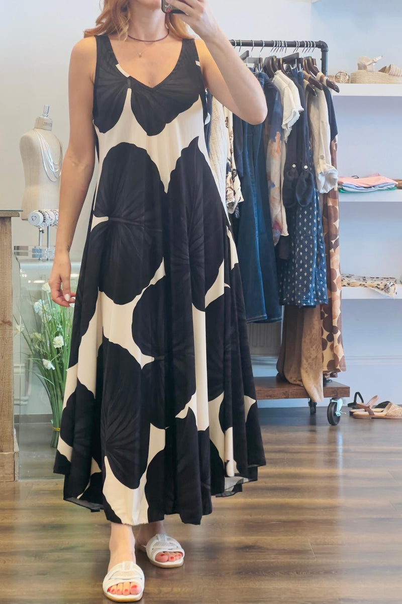 Print V-Neck Dress