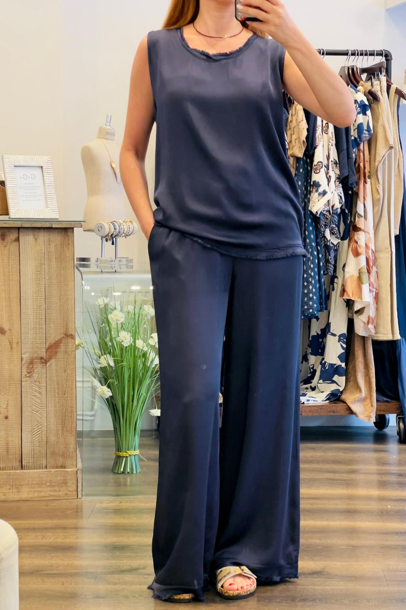 Satin Fringe Trouser