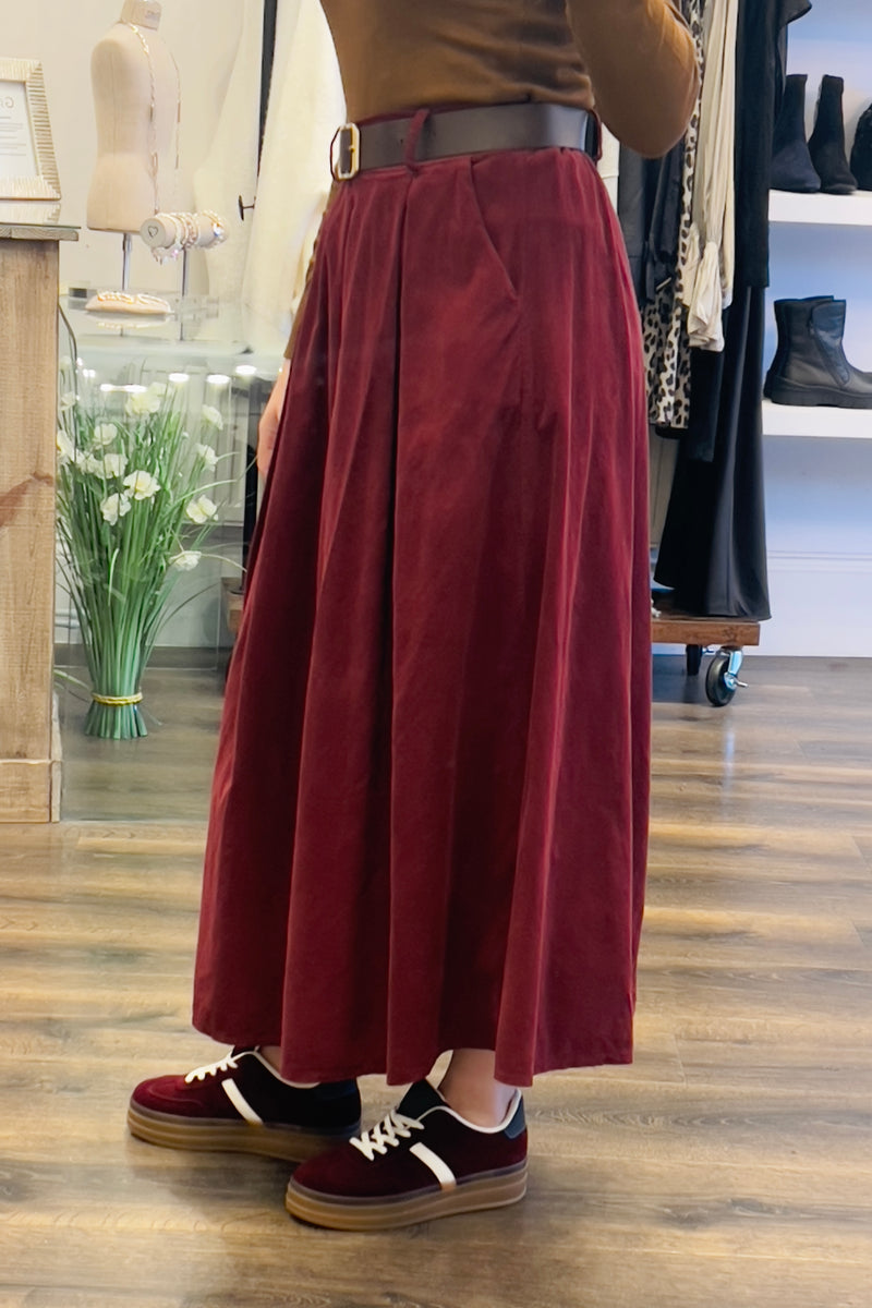 Belt Corduroy Skirt