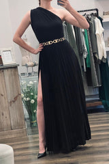 One Shoulder Shimmer Maxi Dress