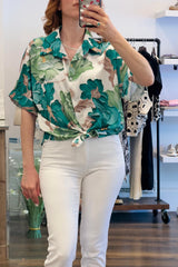 Floral Satin Tye Shirt