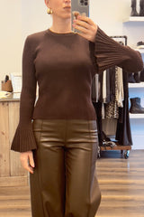 Ribbed Fluted Sleeve Knit