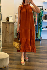 Halter Neck Linen Dress