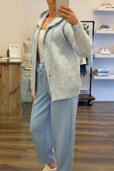 Textured Zip Up Cardigan