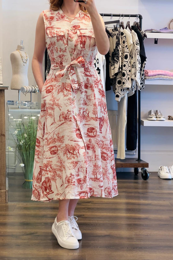 Linen Toile Pocket Dress