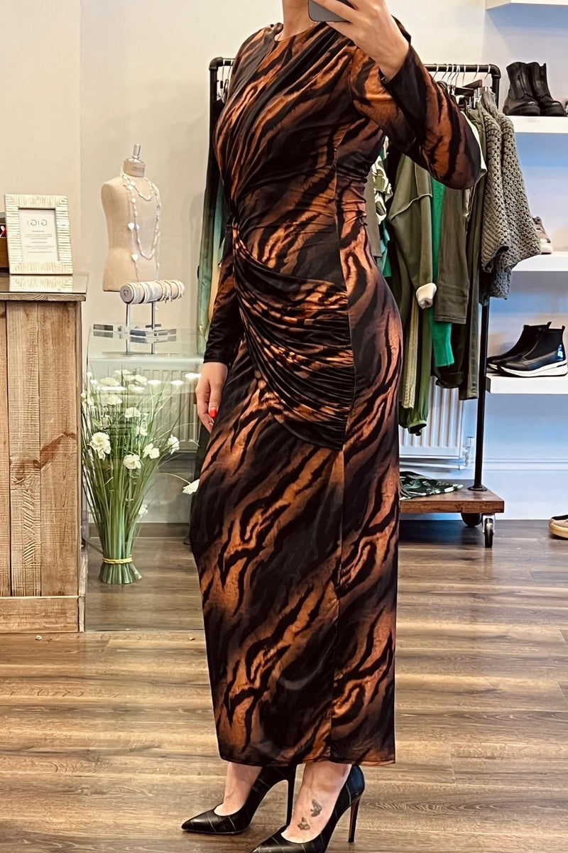 Maxi Drape Print Dress