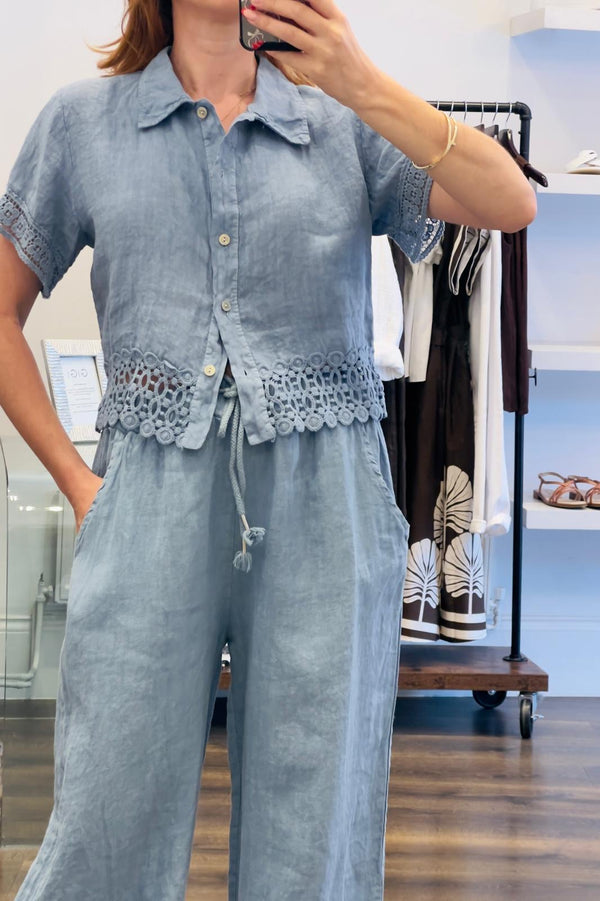 Linen Crochet Shirt