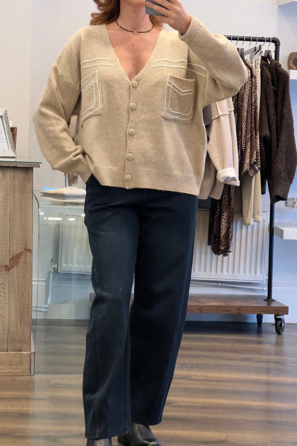 Contrast Trim Cardigan
