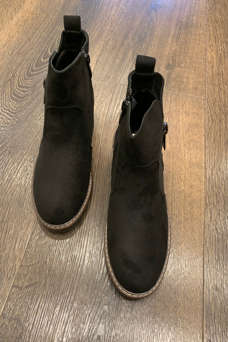 Ankle Zip Wedge Boot