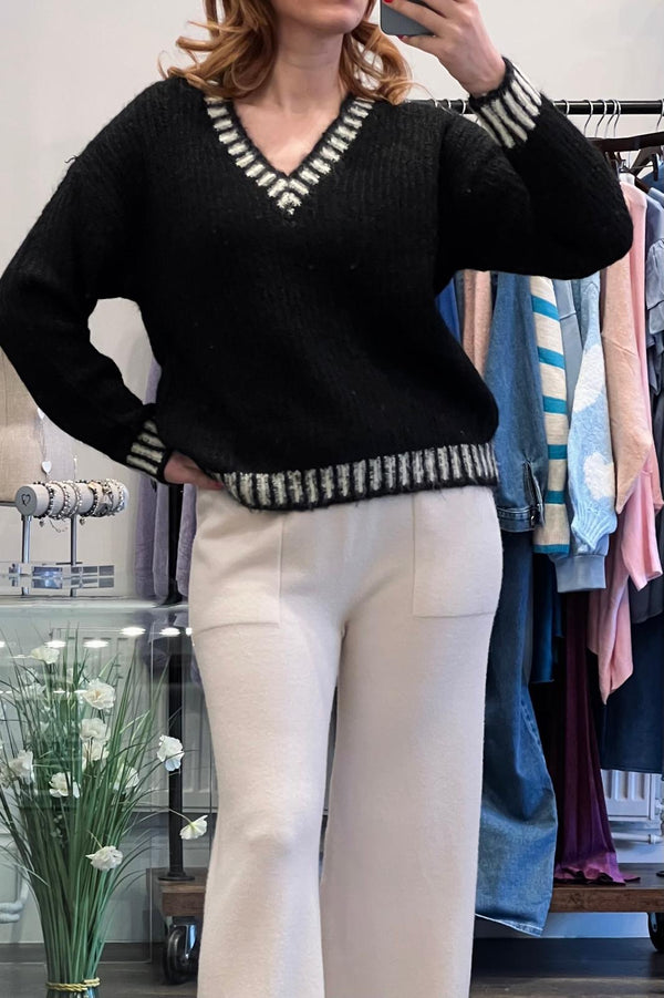 Contrast Trim Knit Jumper