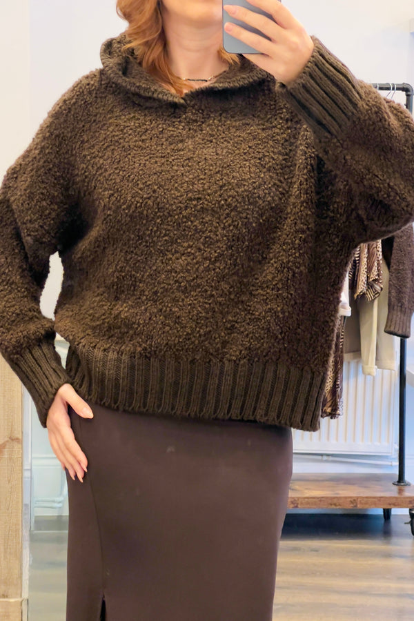 Popcorn Knit Hoody
