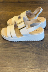 Caprice Leather Strappy Wedges