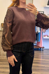 Lace Sleeve Knit