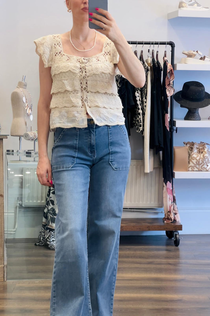 Crochet Layer Button Top