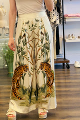 Wide Leg Print Trousers