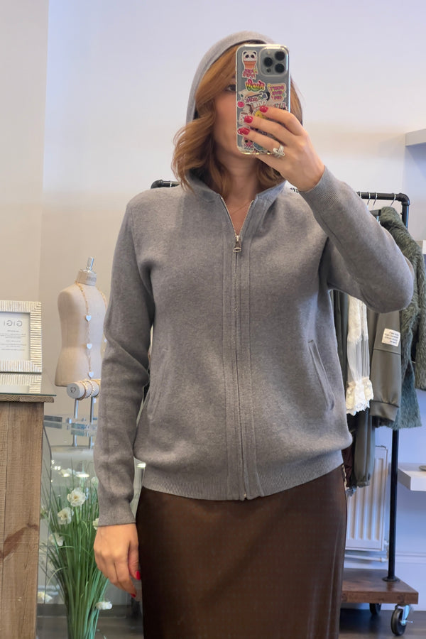 Zip-Up Knitted Hoodie