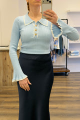 Ribbed Fluted Sleeve Knit