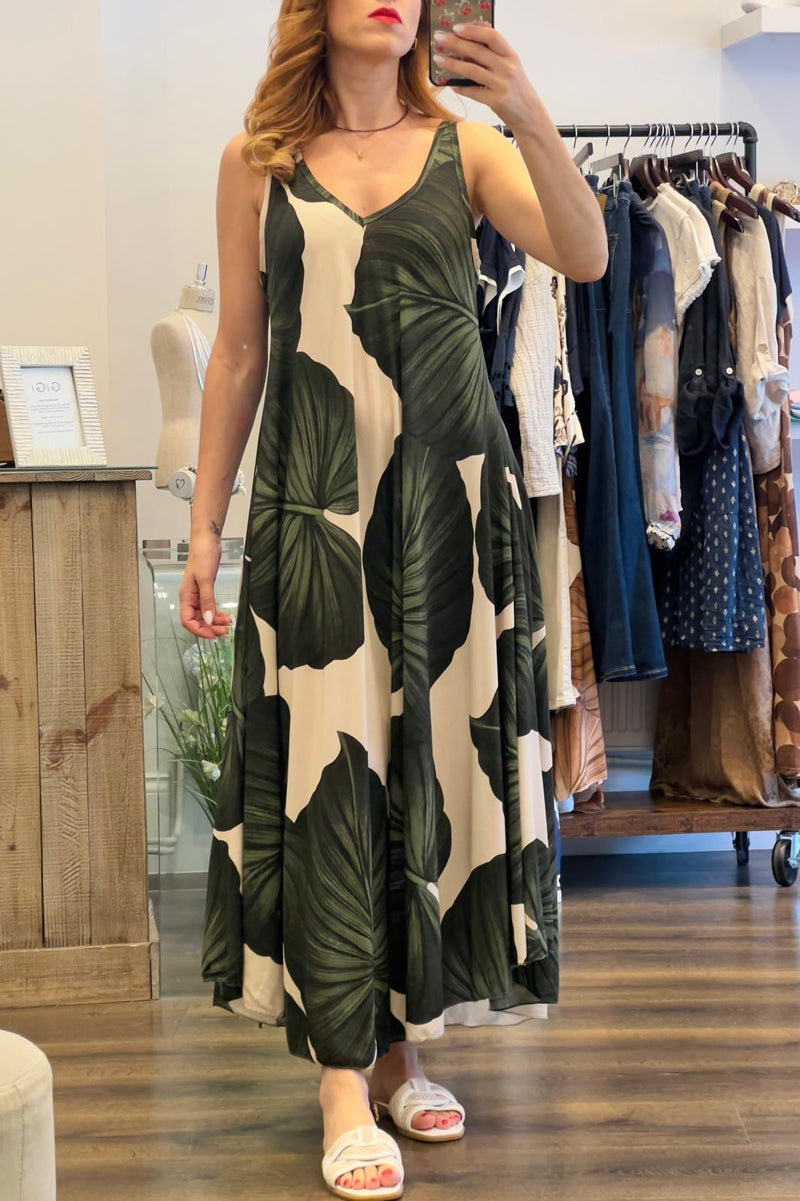 Print V-Neck Dress