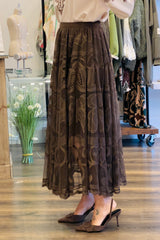 Scalloped Lace Maxi Skirt