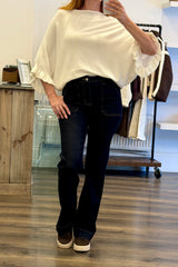 Ruffle Sleeve Soft Knit
