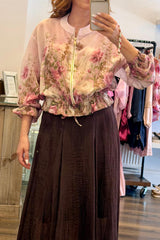 Sheer Print Bomber Jacket