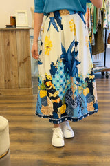 Tropical Print Pocket Skirt