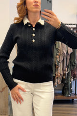 Pearl Collared Cable Knit