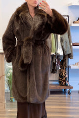 Belted Faux Fur Coat