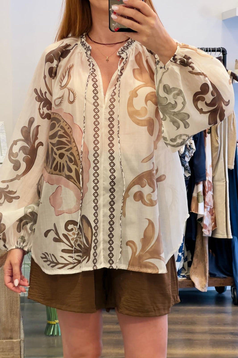Ballon Sleeve Blouse