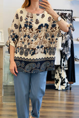 Paisley Cold Shoulder Top
