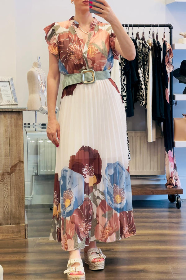 Flower Pleat Dress