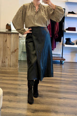 Frill Neck Grandad Check Shirt