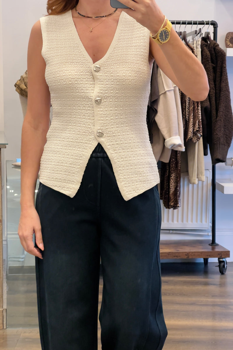 Textured Knit Waistcoat