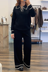 Collared Ribbed Loungewear Set