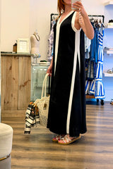 V Neck Contrast Maxi
