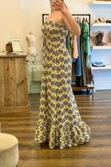 Floral Shirred Bandeau Dress