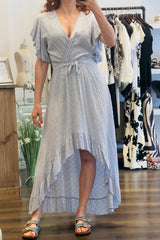 Hi-Low Frill Dress