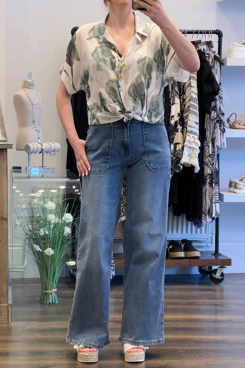 Flower Short-Sleeve  Shirt
