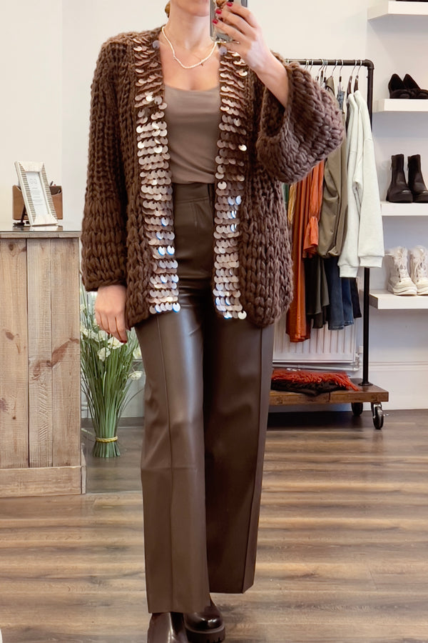 Sequin Trim Cardigan