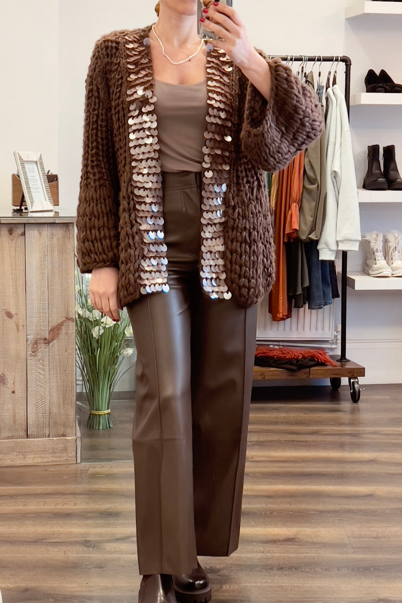 Sequin Trim Cardigan