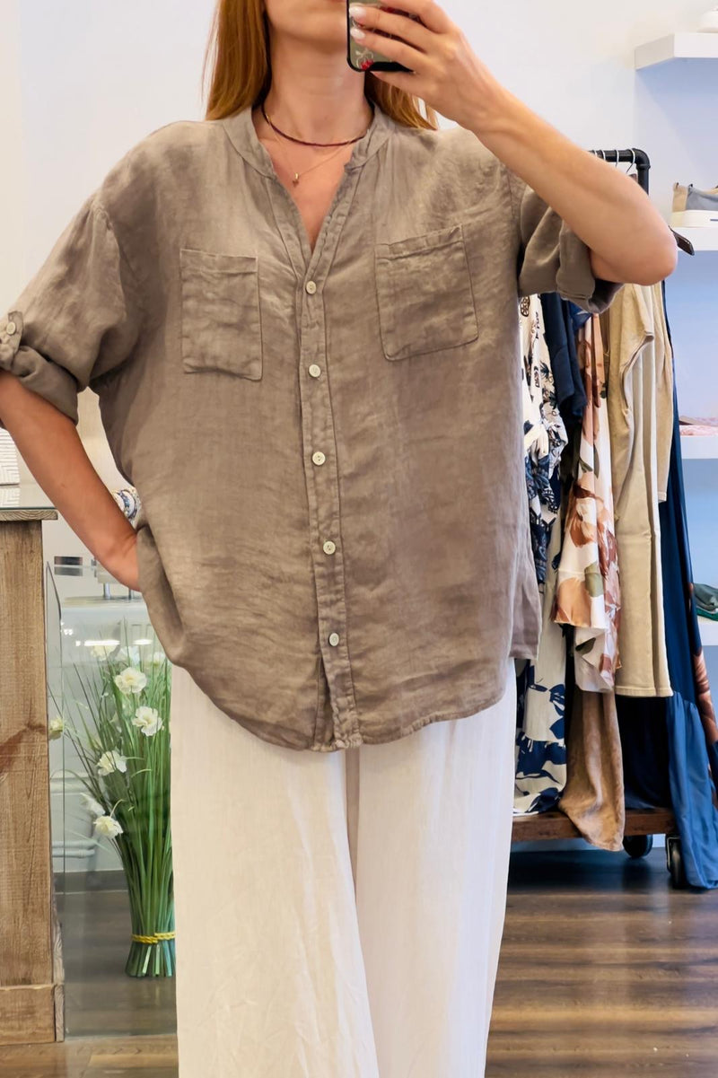 Linen Crochet Shirt