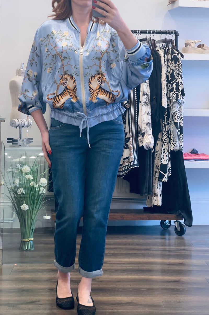Tiger Satin Bomber Jacket