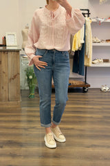 Grandad Collar Tunic Blouse