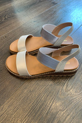 Low Wedge Stretch Strap Sandal