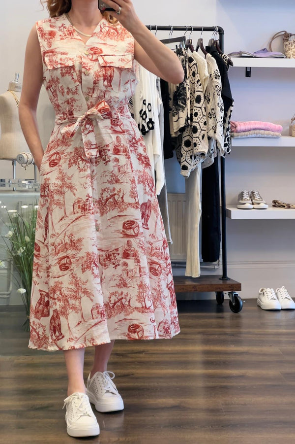 Linen Toile Pocket Dress