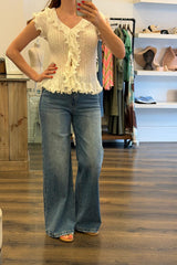 Ruffled Pleated Knit Top