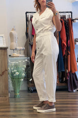 Sleeveless Denim Jumpsuit